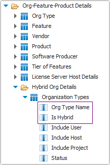 Query subjects for use with hybrid organizational structures