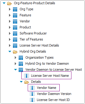Query subjects for mapping vendor daemon to license server